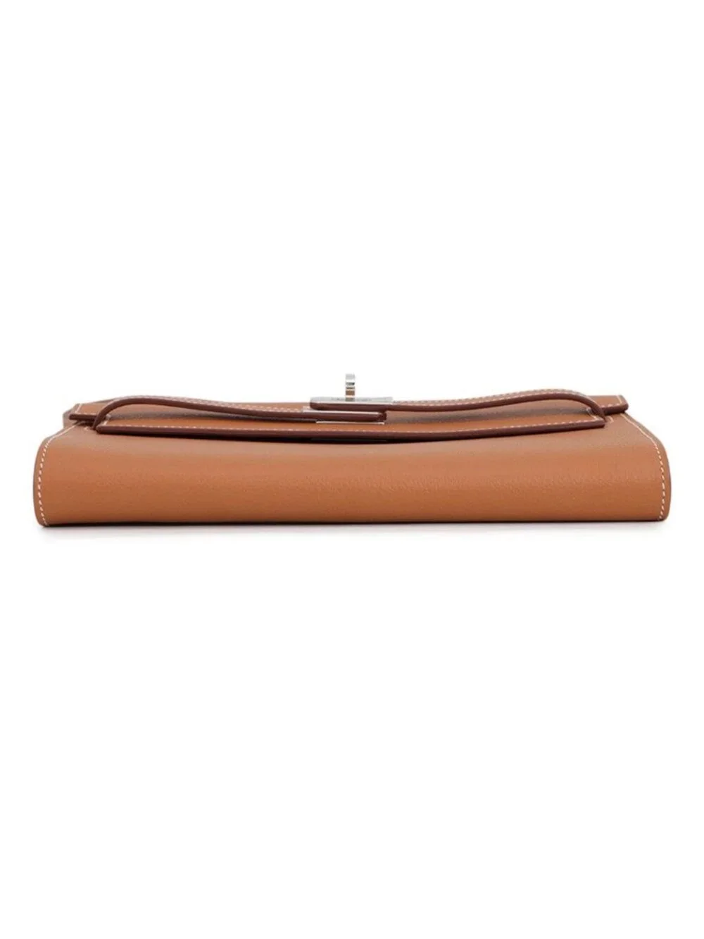 Hermes Kelly Wallet Long to Go Gold Silver Evercolor